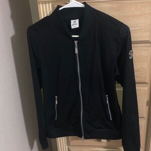 Small Daily Sports born in Sweden mesh black golf zip up jacket size small